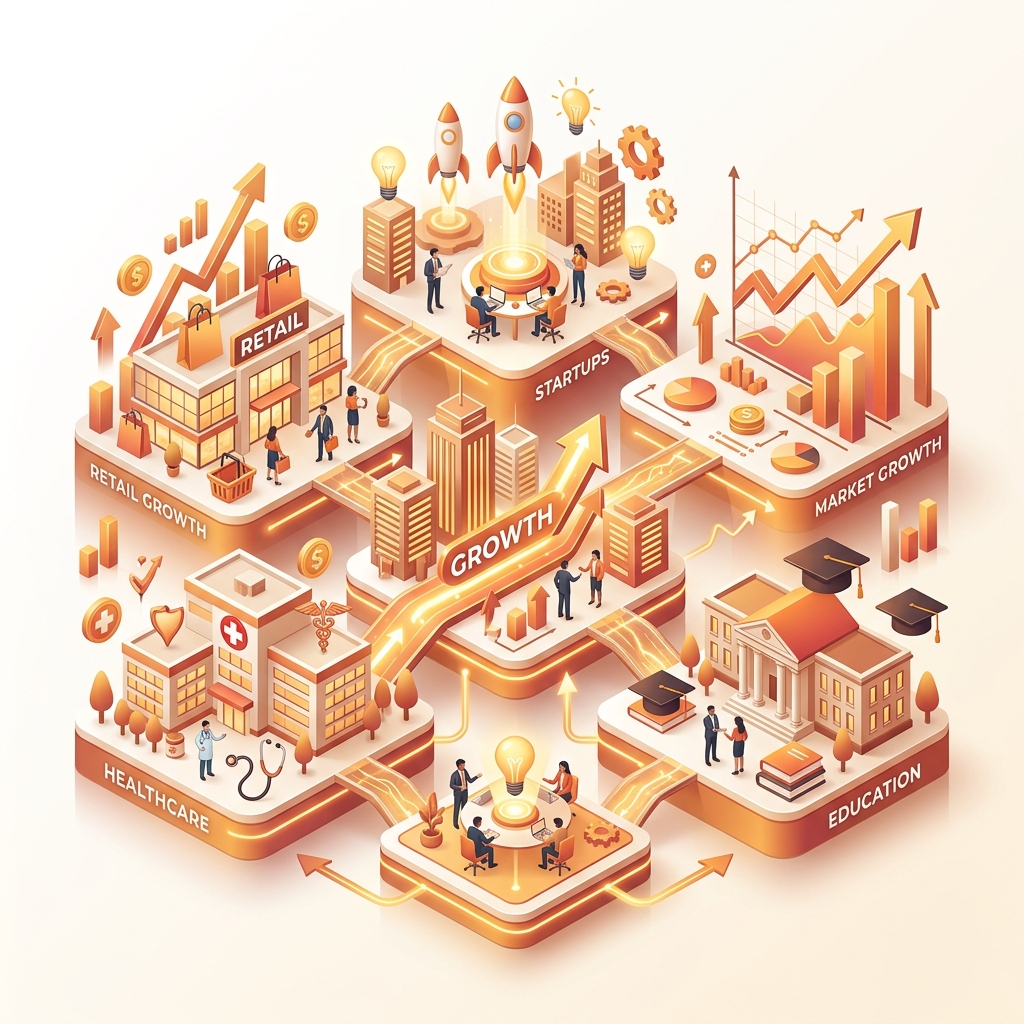Industries served by Sabka Saathi Digital Services illustration